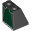 Набор LEGO Slope 65В° 2 x 2 x 2 with Bottom Tube with Dark Green Skirt Panel with White Trim Print, Черный