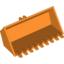 Набор LEGO Vehicle Digger Bucket 9 Teeth 4 x 8 with Locking 2 Finger Hinge, Оранжевый