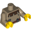 Набор LEGO Torso Castle Fantasy Era Peasant Shirt with Dark Brown Collar and Rope Belt Print / Dark Tan Arms / Yellow Hands, Dark Tan