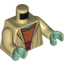 Набор LEGO Torso SW Open Robe, Dark Orange Shirt with Sash Print (Yoda) / Tan Arms / Sand Green Hands, Tan