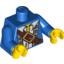 Набор LEGO Torso Pirate Open Jacket over Torn White Shirt, Crossbelt Print / Blue Arms / Yellow Hands, Голубой