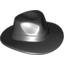 Набор LEGO Minifig Hat, Wide Brim Outback Style (Fedora), Черный