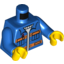 Набор LEGO Torso City Jacket with Pockets & Pen over Sweater, Orange Stripes Print / Blue Arms / Yellow Hands, Голубой