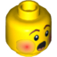 Набор LEGO Minifig Head Rosy Cheeks, Open Mouth, Brown Eyebrows Print (Caroler) [Blocked Open Stud], Желтый