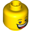 Набор LEGO Minifig Head Dual Sided with Huge Grin, White Pupils, Eyebrows / Sad with Tear Print [Blocked Open Stud], Желтый