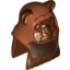 Набор LEGO Minifig Head Modified Ewok with Dark Orange Hood with Reddish Brown Stitching Print, Красно-коричневый
