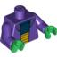 Набор LEGO Torso SW Sweater over Dark Blue Shirt and Large Yellow Belt Print / Dark Purple Arms / Green Hands, Темно-фиолетовый