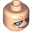 Набор LEGO Minifig Head Male Blue Eyes, Deep Brown Wrinkles Print [Blocked Open Stud], Light Flesh