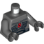 Набор LEGO Torso Space Police 3 Officer Print / Dark Bluish Gray Arms / Black Hands, Темный сине-серый