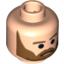 Набор LEGO Minifig Head Beard Brown Bushy with Black Pupils and Frown Print [Blocked Open Stud], Light Flesh