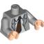 Набор LEGO Torso Indiana Jones Open Suit Jacket with Rumpled Shirt and Dark Brown Tie Print / Light Bluish Gray Arms / Light Flesh Hands, Светлый сине-серый