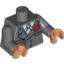 Набор LEGO Torso Indiana Jones Pinstriped Suit Jacket, Tie, Red Flower in Lapel Print / Dark Bluish Gray Arms / Flesh Hands, Темный сине-серый