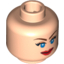 Набор LEGO Minifig Head Dual Sided Female with Blue Eyes Scared / Smiling mouth closed Print [Blocked Open Stud], Light Flesh