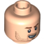 Набор LEGO Minifig Head - Brown Stubble, Brown Eyebrows and Open Grin Print [Blocked Open Stud], Light Flesh