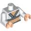 Набор LEGO Torso Indiana Jones V-Neck with Silver Trim and Bare Midriff Print / White Arms / Light Flesh Hands, Белый
