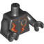Набор LEGO Torso Agents Villain Female with Orange Stripes Print / Black Arms / Black Hands, Черный