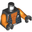 Набор LEGO Torso Alien with Orange Skin and Black Open Vest with Alien Head Print / Orange Arms / Black Hands, Черный