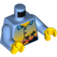 Набор LEGO Torso City Shirt with Sunset and Palm Trees Print / Medium Blue Arms / Yellow Hands, Medium Blue