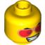 Набор LEGO Minifig Head Dual Sided Red Sunglasses and Grin / Scared Print [Blocked Open Stud], Желтый