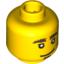 Набор LEGO Minifig Head Dual Sided Bushy Eyebrows and Goatee / Worried Print [Blocked Open Stud], Желтый