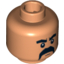 Набор LEGO Minifig Head Moustache Black Fu Manchu with Thick Black Eyebrows Print [Blocked Open Stud], Flesh