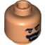 Набор LEGO Minifig Head Beard Black Van Dyke with Thick Black Moustache and Eyebrows Print [Blocked Open Stud], Flesh