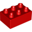 Набор LEGO Brick 2 x 3, Красный