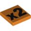 Набор LEGO Tile 2 x 2 with Black 'x2' Print, Оранжевый