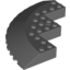 Набор LEGO Brick, Round Corner 10 x 10 with Slope 33В° Edge, Axle Hole, Facet Cutout, Темный сине-серый