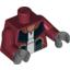 Набор LEGO Torso SW Hondo Ohnaka Print / Dark Red Arms / Dark Bluish Gray Hands, Темно-красный