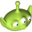 Набор LEGO Minifig Head Modified Toy Story Alien with Antenna and Three Eyes Print, Лайм