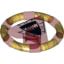 Набор LEGO Ring with Centre Triangle with Gold Bands and Shark Print [Atlantis Key], Прозрачный красный