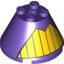 Набор LEGO Cone 4 x 4 x 2 with Axle Hole and Yellow Teeth Print, Темно-фиолетовый