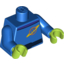 Набор LEGO Torso Space Ringed Planet and Black Belt Print / Blue Arms / Lime Hands, Голубой