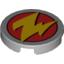 Набор LEGO Tile Round 2 x 2 with Yellow 'Z' (Zurg Logo) Print, Светлый сине-серый