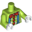 Набор LEGO Torso with 3 large Red Buttons and Red Polka Dot Bow Tie Print / Lime Arms / White Hands, Лайм