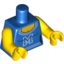 Набор LEGO Torso City Female Blue Top with Scoop Neck and White 'M' Print / Yellow Arms / Yellow Hands, Голубой