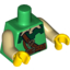 Набор LEGO Torso Forestman with Tan Shirt Collar and Brown Belt Print / Tan Arms / Yellow Hands, Зеленый