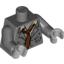 Набор LEGO Torso with Ripped Suit Jacket, Tan Shirt and Reddish Brown Tie Print / Dark Bluish Gray Arms / Light Bluish Gray Hands, Темный сине-серый