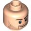 Набор LEGO Minifig Head Dual Sided Beard Stubble, Bushy Eyebrows, Determined / Grin Print [Blocked Open Stud], Light Flesh