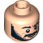 Набор LEGO Minifig Head Dual Sided Black Beard, Bushy Eyebrows, Grin / Worried Print [Blocked Open Stud], Light Flesh