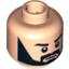 Набор LEGO Minifig Head Beard Black Full, Thick Black Eyebrows, White Pupils Print [Blocked Open Stud], Light Flesh