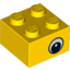 Набор LEGO Brick 2 x 2 with Eye with White Print on Two Sides, White Circle in Pupil, Offset, Желтый