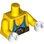 Набор LEGO Torso Muscles with Medium Blue Tank Top and Belt Print / Yellow Arms / White Hands, Желтый