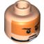Набор LEGO Minifig Head Male - Black Eyebrows, Pupils and Orange Visor Print [Blocked Open Stud], Light Flesh