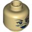 Набор LEGO Minifig Head Female SW Barriss Offee, Blue Lips, Blue Tattoo Print [Blocked Open Stud], Tan