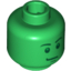 Набор LEGO Minifig Head Male Stern Black Eyebrows, Green Pupils and Chin Dimple Print [Blocked Open Stud], Зеленый