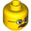 Набор LEGO Minifig Head Dual Sided Glasses, Brown Eyebrows and Moustache Closed Mouth / Open Mouth Scared Print [Blocked Open Stud], Желтый