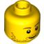 Набор LEGO Minifig Head Dual Sided Stubble Smile / Crinkled Mouth and Inverted Eyebrows Print [Blocked Open Stud], Желтый