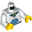 Набор LEGO Torso Hooded Sweatshirt with Medium Blue Pocket and Drawstring Front, Medium Blue Hood Back Print / White Arms / Yellow Hands, Белый